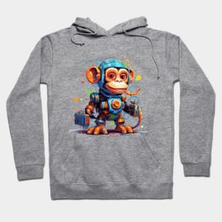 Cartoon monkey robots. T-Shirt, Sticker. Hoodie